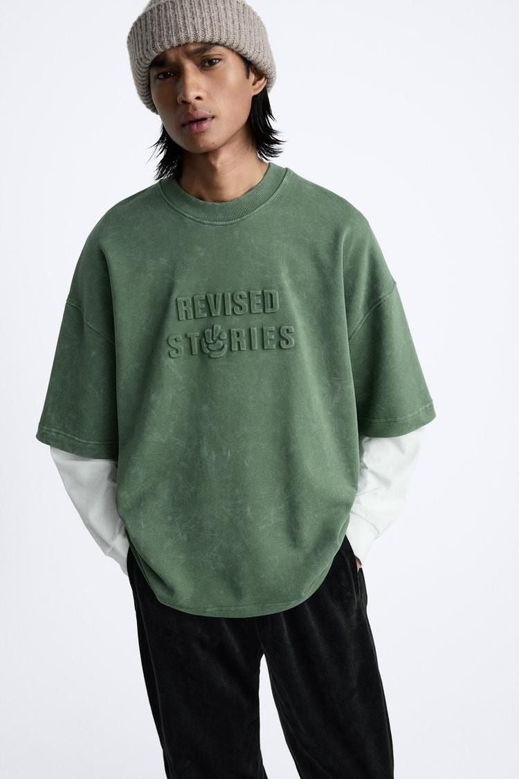 Text Print Sweat Shirt